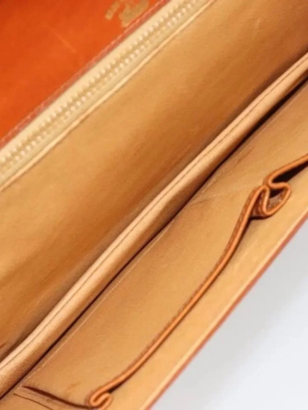 GUCCI Clutch Bag Leather Brown Gold Auth ep15027A